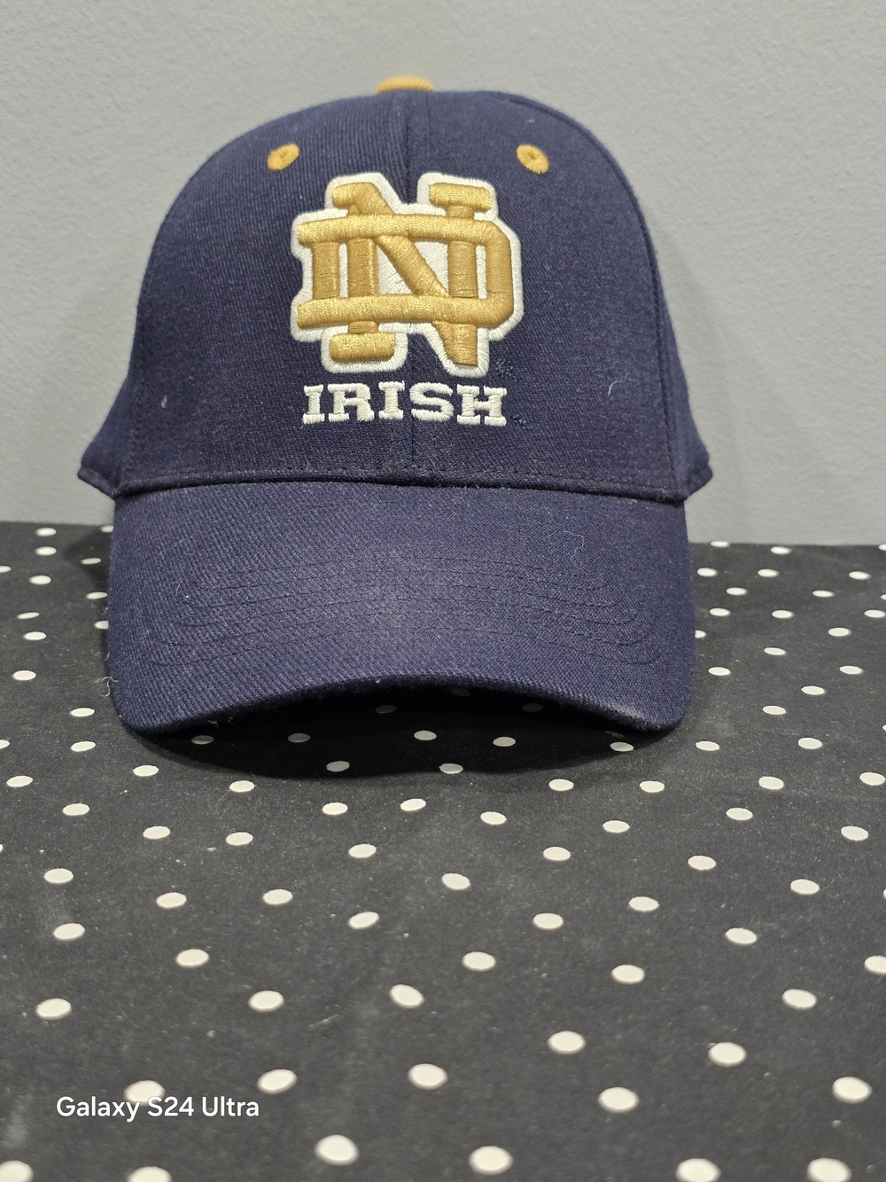 Navy 'Irish' Embroidered Notre Dame Baseball Cap